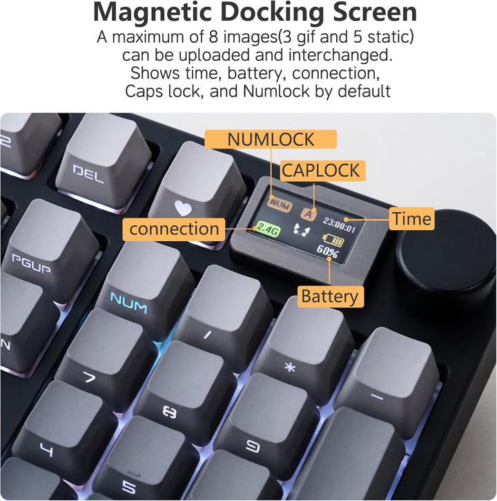NJ98 Teclado mecánico inalámbrico personalizado con perilla de pant...