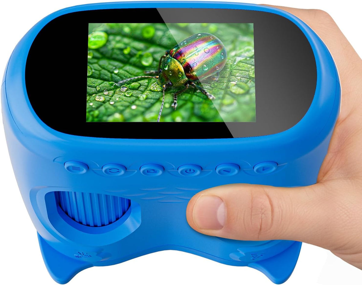 Microscopio digital 2 en 1 para niños, 2.0 pulgadas, 1000X, telescopio digital para niños, telescopio educativo portátil HD para regalo de cumpleaños de niños, juguetes divertidos de ciencia