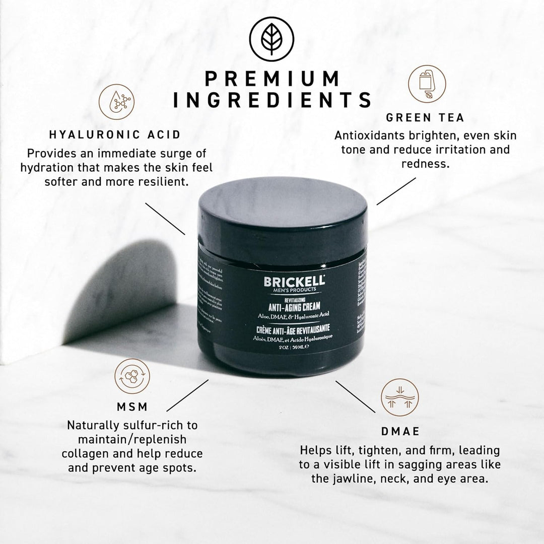 Crema revitalizadora antienvejecimiento Brickell Men's para hom...