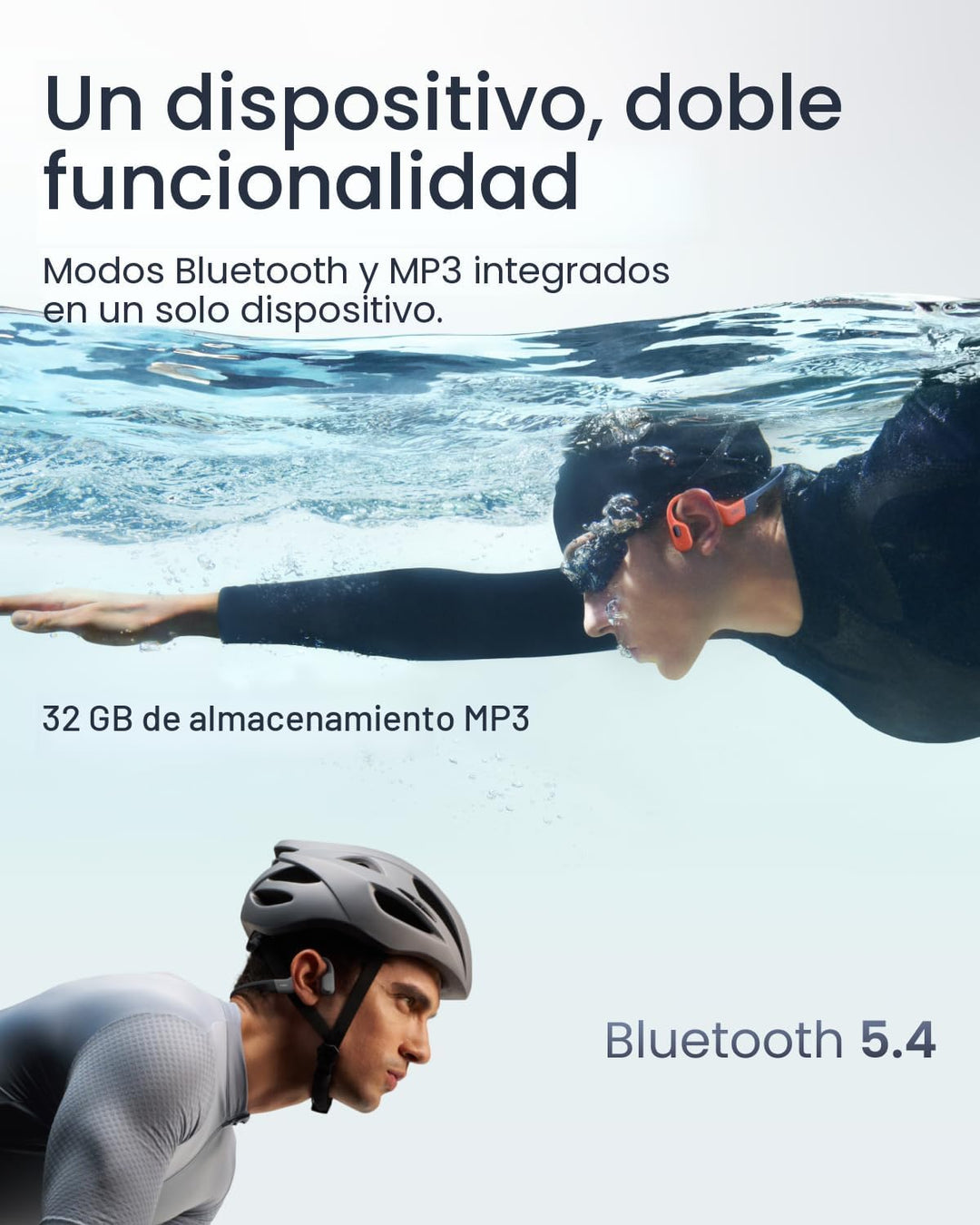 SHOKZ OpenSwim Pro - Auriculares deportivos de conducción ósea Blue...