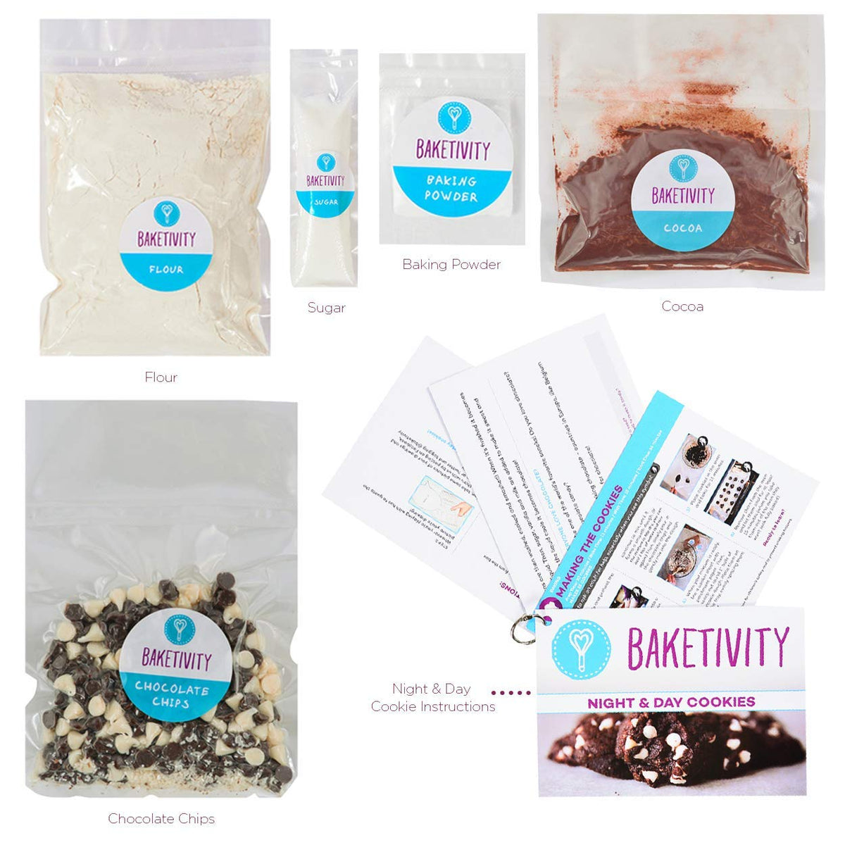 Baketivity Kit de galletas de trozos de chocolate para niños