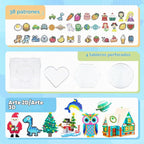 Kit de 11000 cuentas fusibles, 20 colores de 0.197 in, juego de manualidades con caja de almacenamiento, tablero de clavijas, papel de planchar y accesorios, kits de manualidades para niños a partir de 5 años, Navidad, cumpleaños, manualidades, regalo