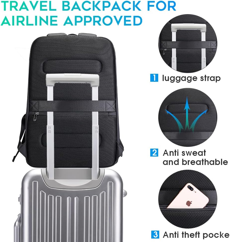 BANGE Mochila inteligente de negocios, impermeable, para laptop de...