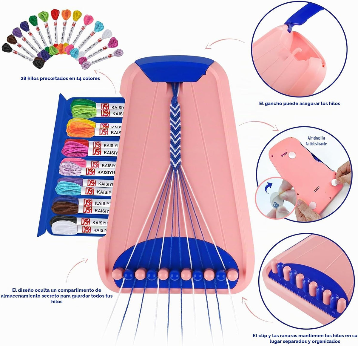 Maynacs Friendship Bracelet Making Kit para Girls 8-12, 28 Pre-Cut Threads