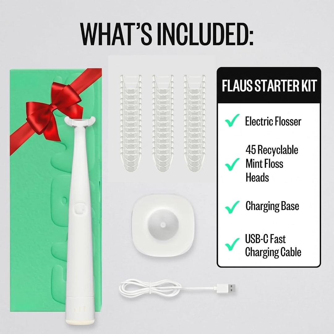 FLAUS Hilo dental eléctrico (tejido extra fuerte), Shark Tank + Opr...