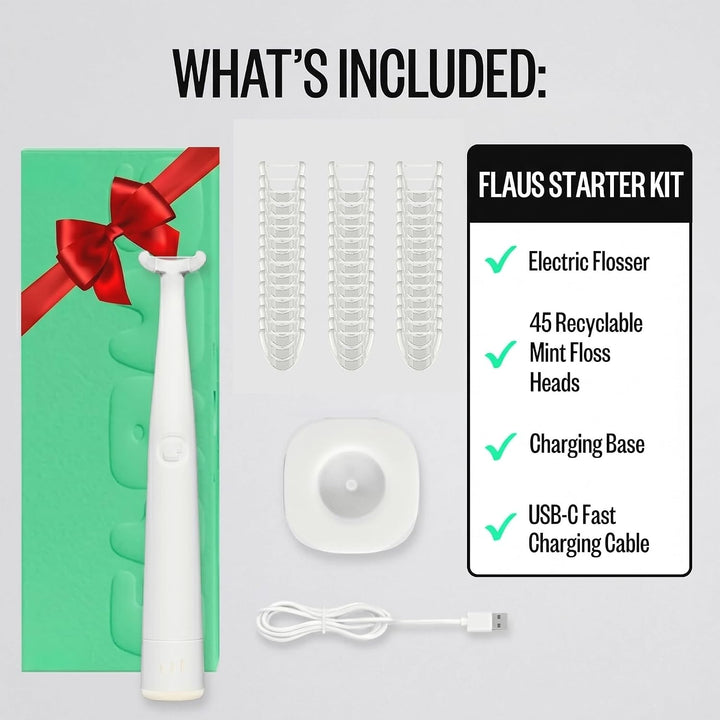 FLAUS Hilo dental eléctrico (tejido extra fuerte), Shark Tank + Opr...