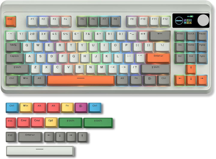 Womier M87 - Teclado mecánico 75% con pantalla inteligente TFT y pe...