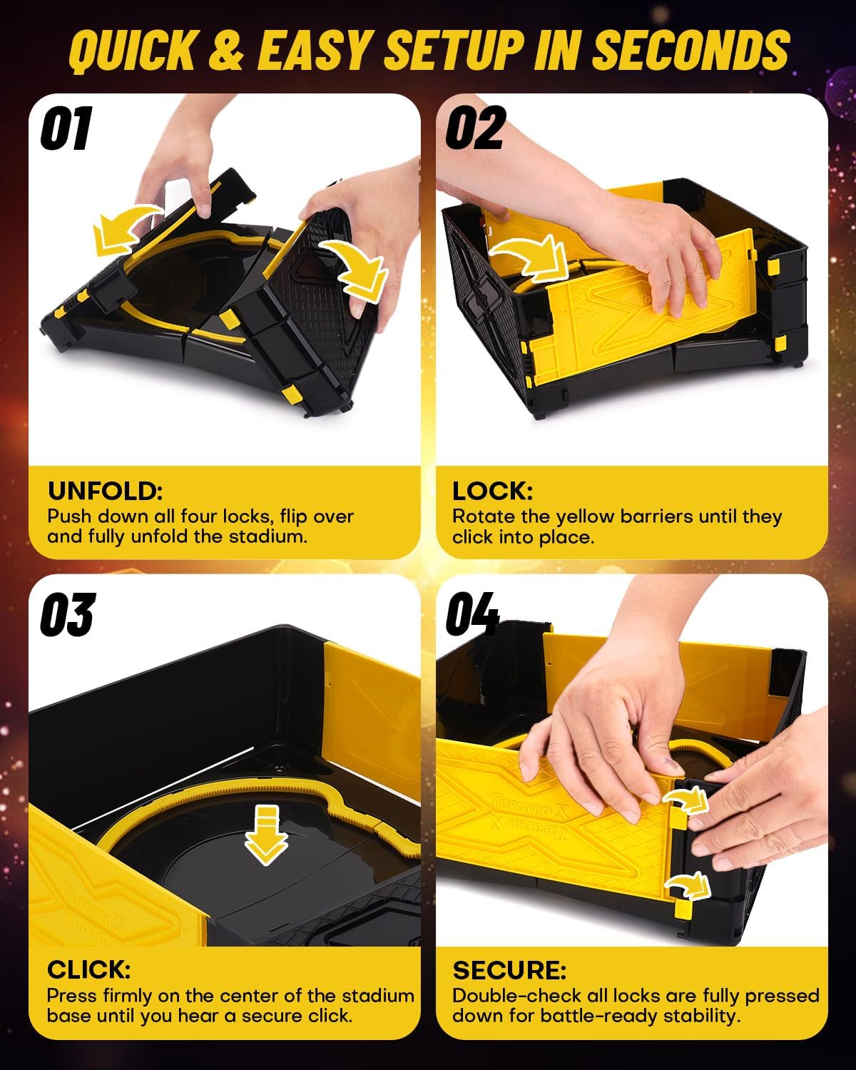 Foldable Portable X Stadium Arena con 6 Tops & 2 Launchers