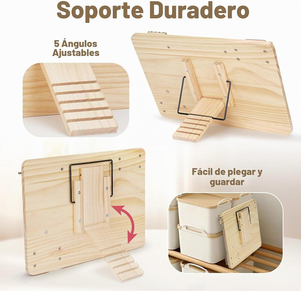 Joyreal Tablero grande de madera con soporte plegable para niños pequeños