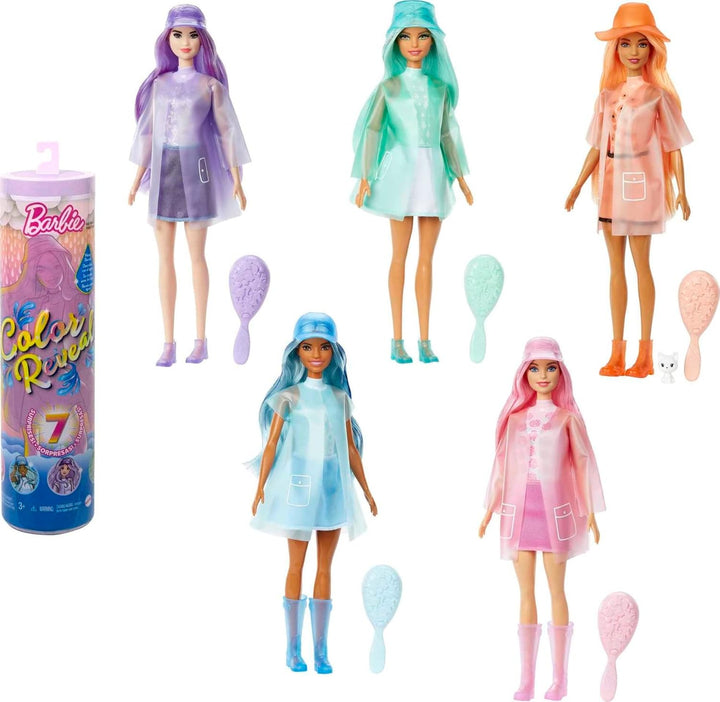 Barbie Muñeca de revelación de color, mascotas y accesorios, serie...