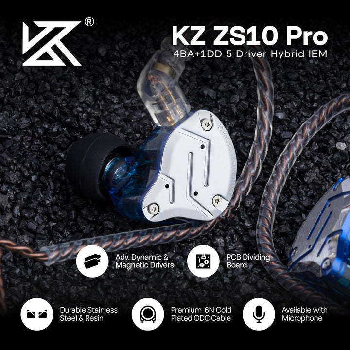 Linsoul KZ ZS10 Pro, auriculares intraaurales con 5 controladores 4...