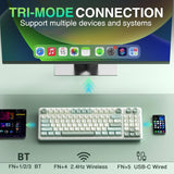 SOLAKAKA SK90 Teclado inalámbrico para juegos al 75% con perilla mu...