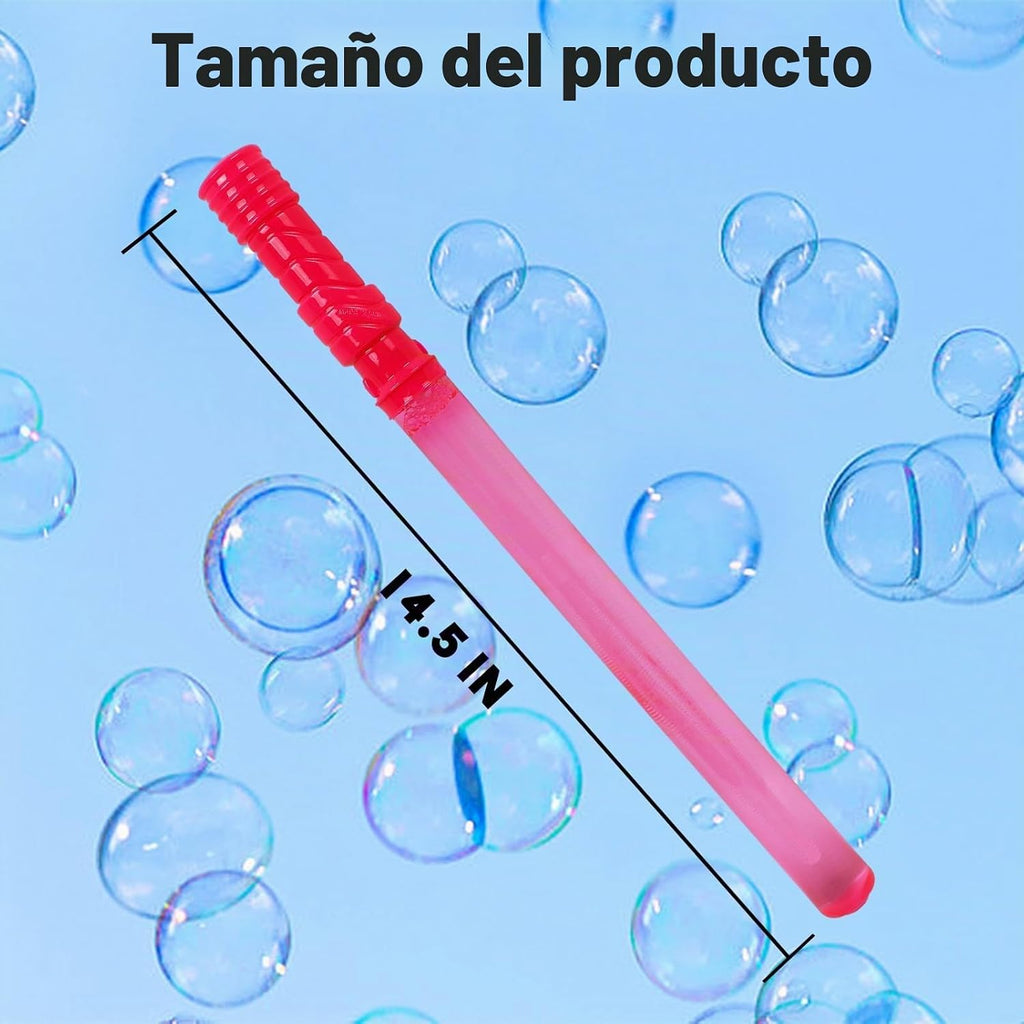 MorTime Paquete de 24 varitas de burbujas para niños, 8 colores a granel, 14.6 pulgadas, juguete de verano para niños