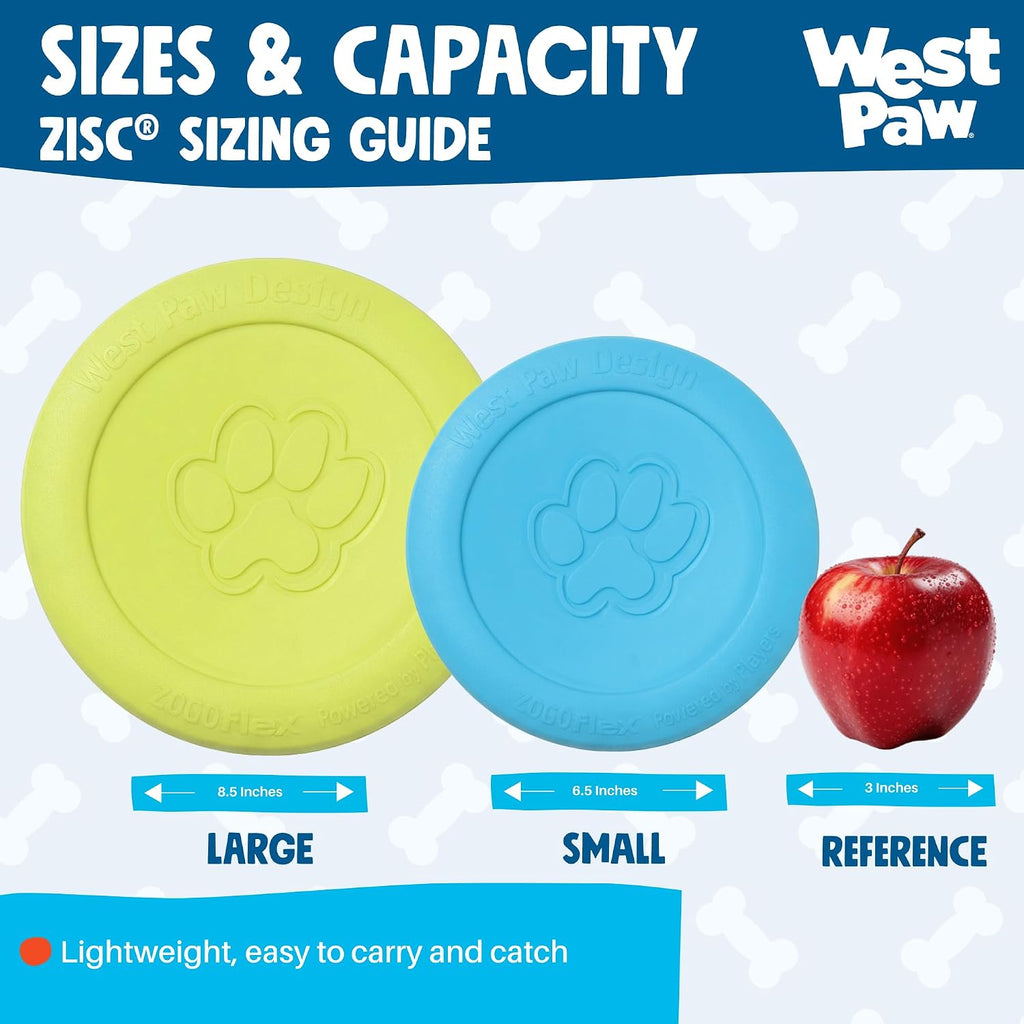 West Paw Zogoflex Zisc Dog Frisbee, disco aerodinámico de alto vuelo para perros, cachorros – Frisbees de perro ligero flotable para ir a buscar, tironear, atrapar y jugar – también se puede usar como cuenco de comida/agua, fabricado en Estados Unidos., L