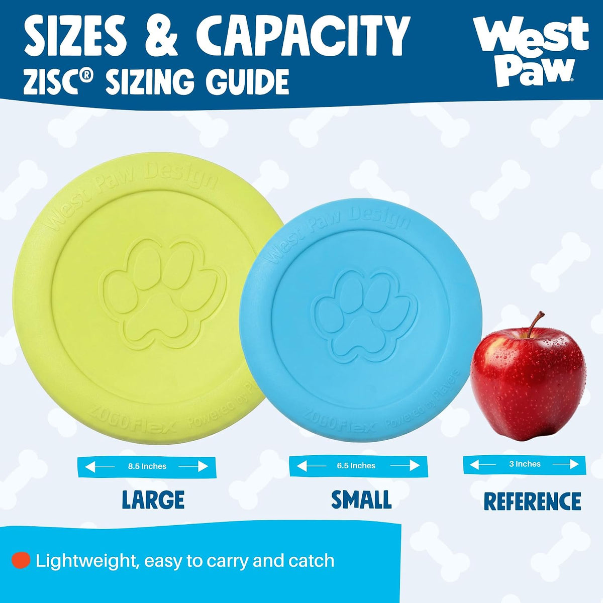 West Paw Zogoflex Zisc Dog Frisbee, disco aerodinámico de alto vuelo para perros, cachorros – Frisbees de perro ligero flotable para ir a buscar, tironear, atrapar y jugar – también se puede usar como cuenco de comida/agua, fabricado en Estados Unidos., L