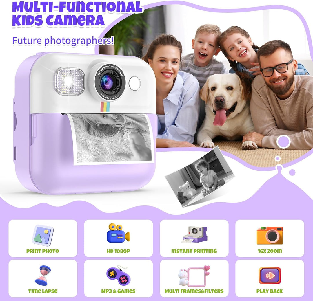 BOFIDAR Cámara de impresión instantánea para niños, cámara digital...
