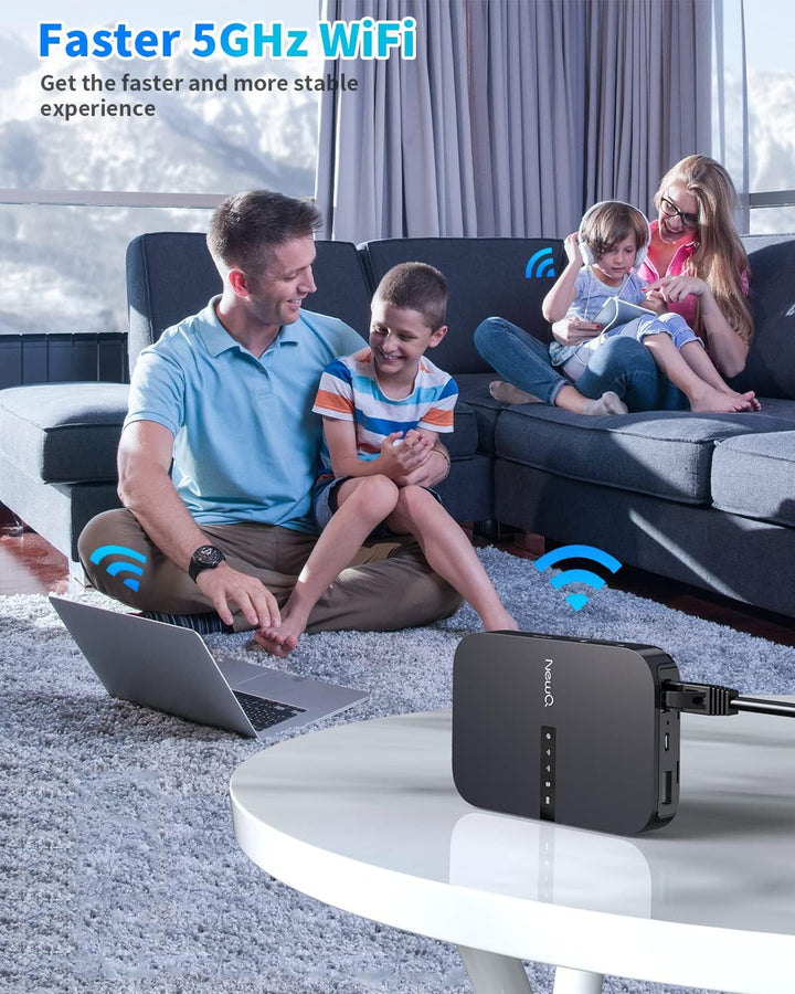 NEWQ Filehub AC750 Router de viaje: lector de tarjetas SD de disco...