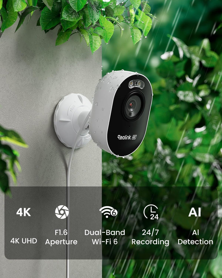 REOLINK Cámara de seguridad para exteriores 4K, Wi-Fi 6 de 2.4\/5 G...