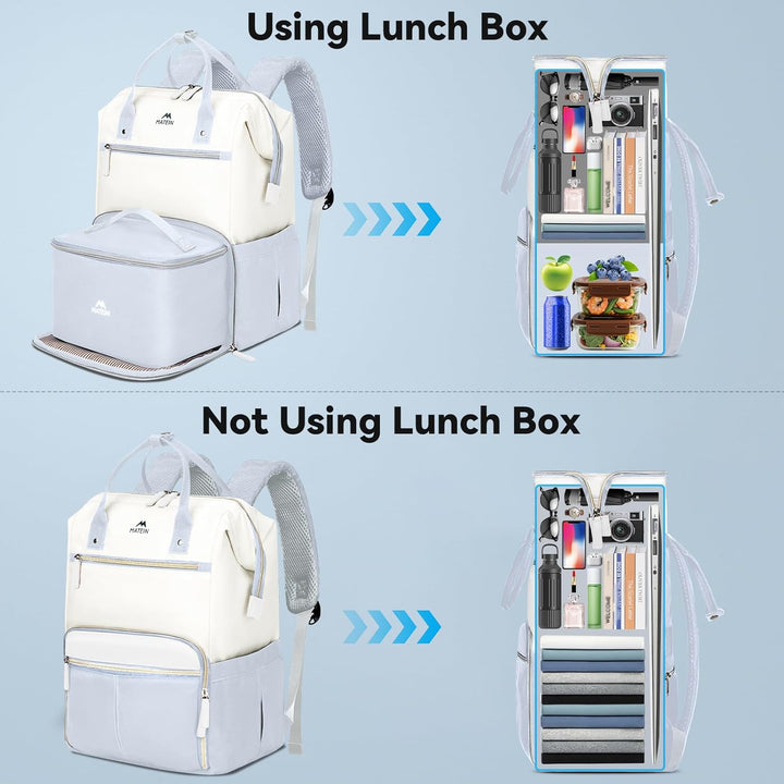 MATEIN Mochila para portátil con lonchera, mochila de almuerzo de 1...