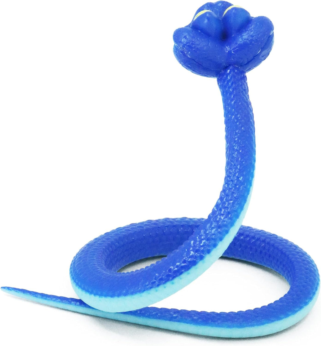 Juguete de PVC de serpiente de dibujos animados azul de 13
