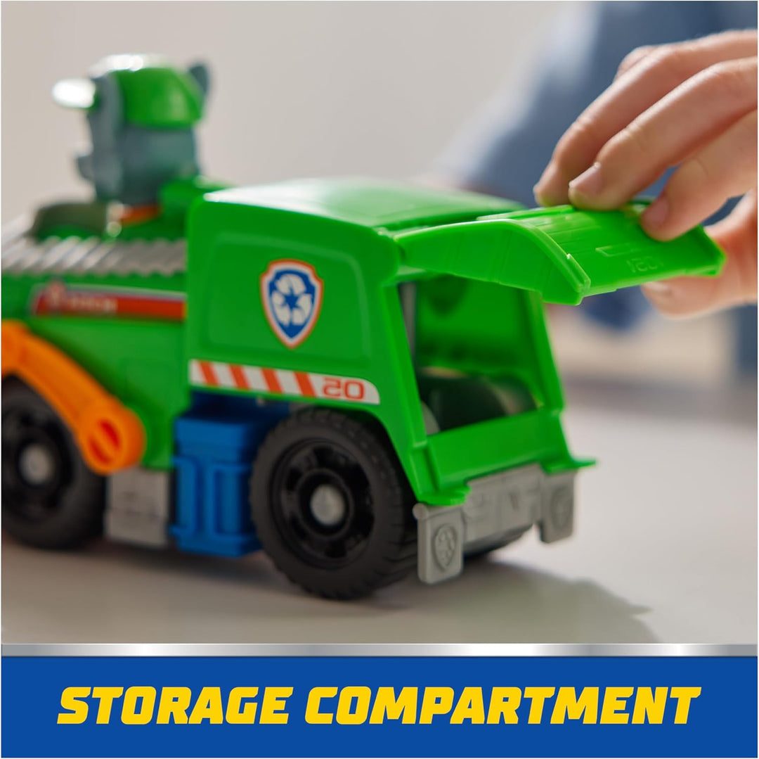 PAW Patrol, Camión de reciclaje de Rocky, juguete con figura de acc...