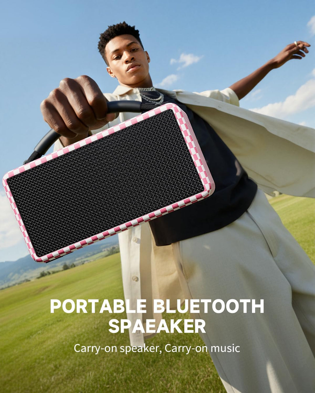 DINDIN Altavoz Bluetooth portátil: 80W (pico), tiempo de reproducci...