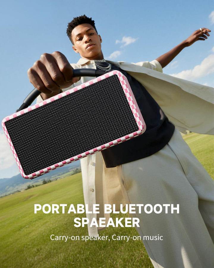 DINDIN Altavoz Bluetooth portátil: 80W (pico), tiempo de reproducci...