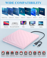 ORIGBELIE Unidad Externa de CD DVD para Portátil, USB 3.0 Tipo-C Ul...