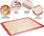 Bandeja de Acero Inoxidable para Hornear con Rejilla de Enfriamiento y Tapete de Silicona para Hornear, Bandeja para Galletas con Rejilla de Enfriamiento, Juego de 6 (2 Bandejas + 2 Rejillas + 2