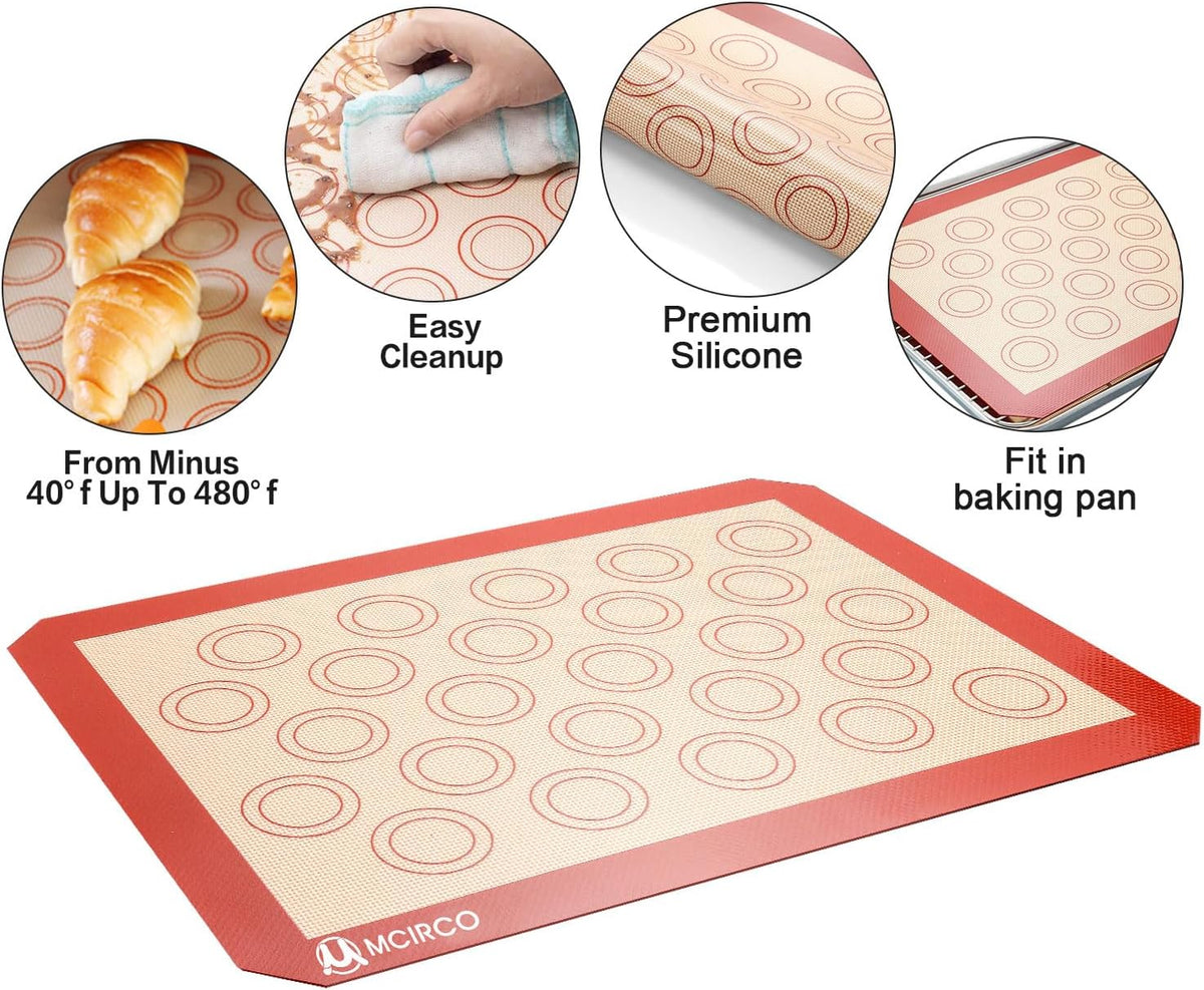 Bandeja de Acero Inoxidable para Hornear con Rejilla de Enfriamiento y Tapete de Silicona para Hornear, Bandeja para Galletas con Rejilla de Enfriamiento, Juego de 6 (2 Bandejas + 2 Rejillas + 2