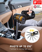 Fanttik Fold V10 APEX Pivot Cordless Car Vacuum, 17000Pa Handheld Vacuum Suction Power, Smart LED Display, Portable para Car Home Pet (Deluxe con Flexible Hose&Pet Brush)