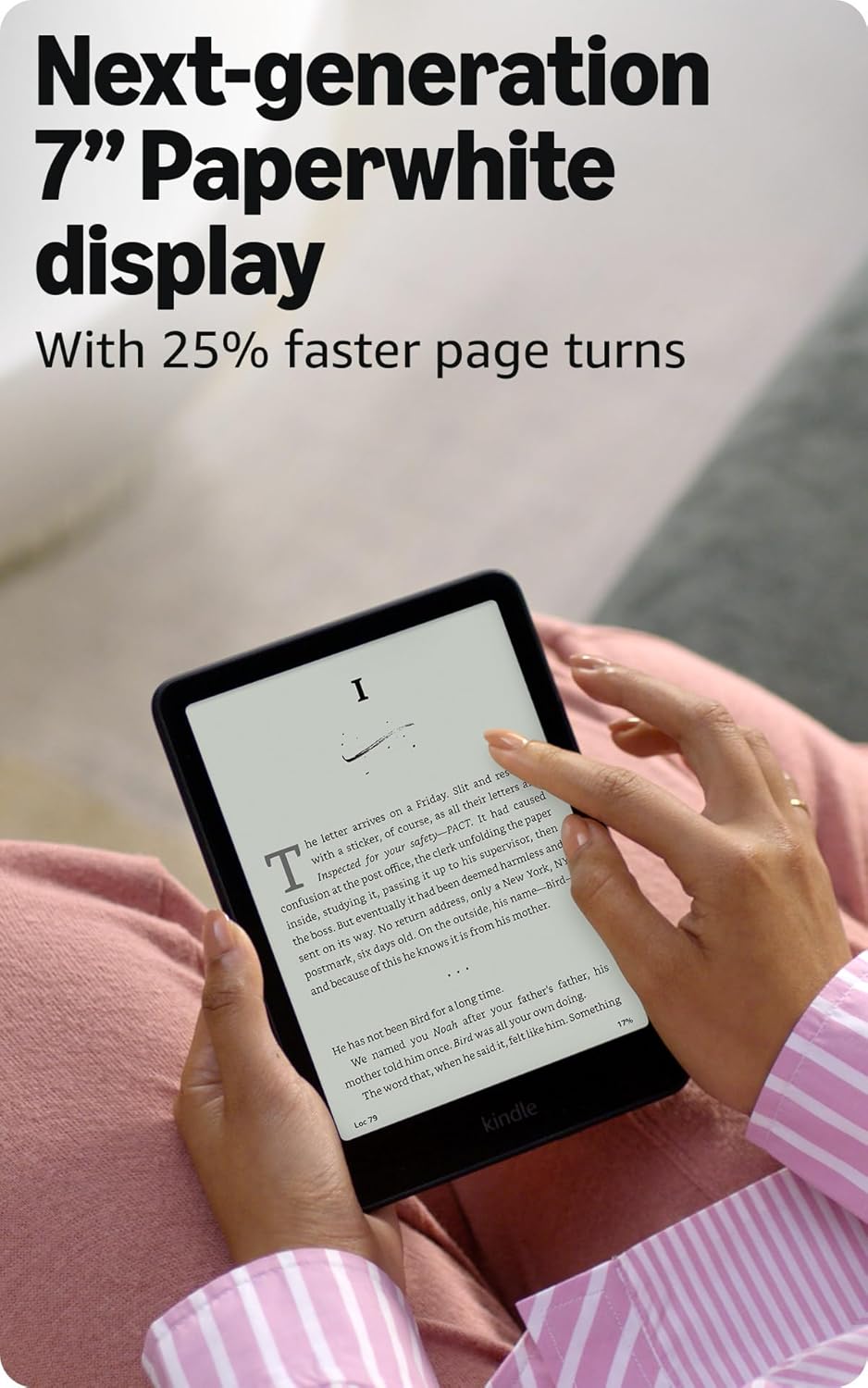 Amazon Kindle Paperwhite 16 GB (último modelo): 20% más rápido, con nueva pantalla de 7″ sin reflejos y batería que dura por semanas – Negro