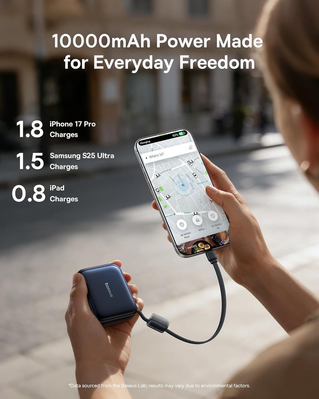 Baseus PicoGo AC22 - Mini banco de energía, 10000 mAh, 45 W, PD por...