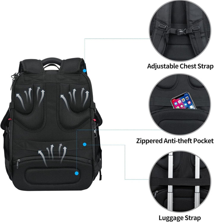 KROSER Friendly Mochila de viaje para laptop de 17.3 pulgadas, XXXL...