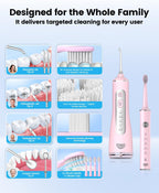 JTF Electric Toothbrush & Water Flosser Combo, 2-1 Portable Oral Clean Kit