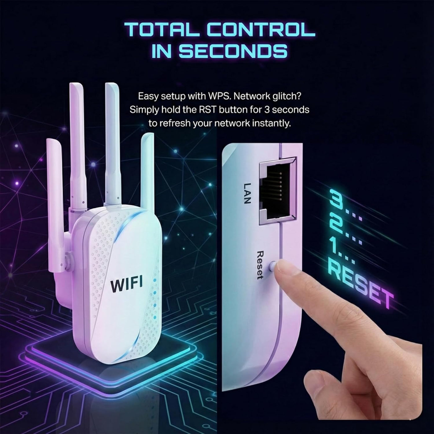 Uiuqekel Extensor WiFi GT300 de 300 Mbps, extensor de alcance WiFi...