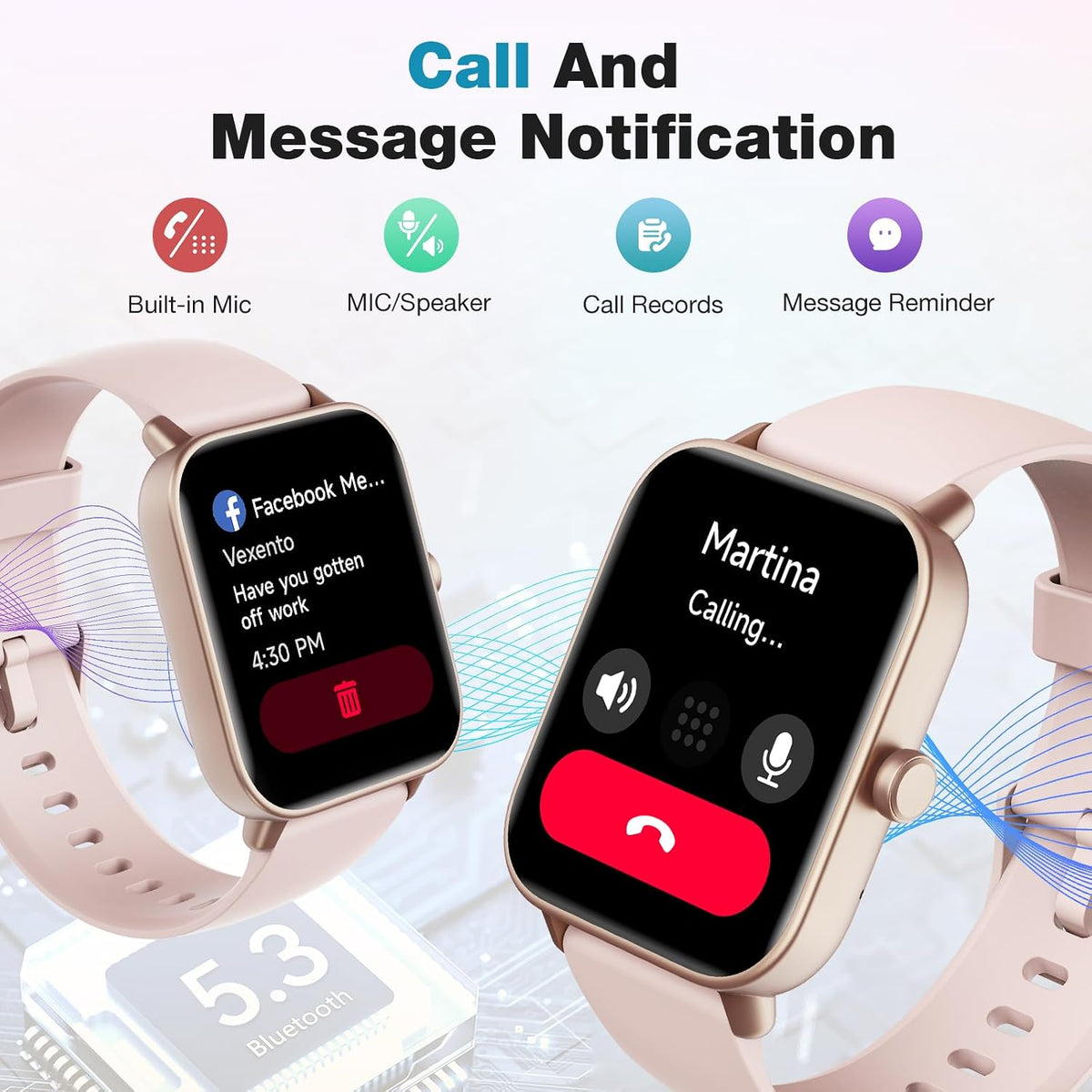 Fitpolo - Fitness Tracker con monitor de frecuencia cardíaca, reloj inteligente con pantalla táctil a color de 3.3 centímetros IP68, contador de calorías, de pasos, resistente al agua, monitorización del sueño, podómetro, relojes, rastreadores de