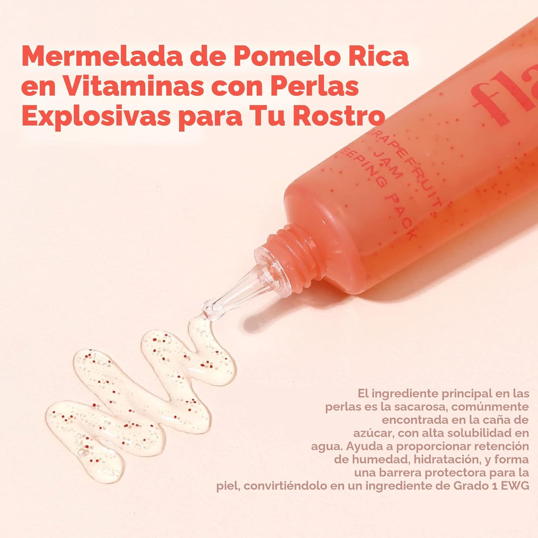 flaner Máscara para dormir con mermelada de pomelo, mascarilla revi...