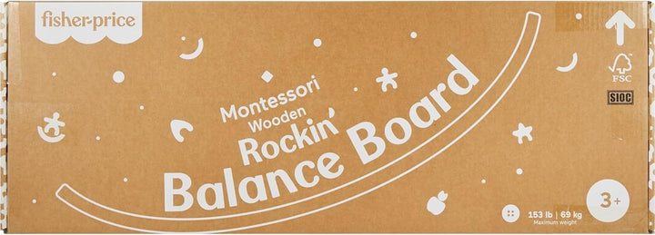 Fisher-Price Wood Montessori Toy Rockin Balance Board -