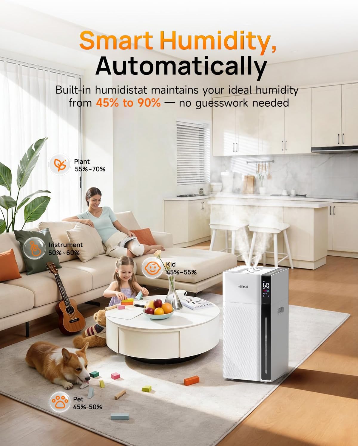 Mifasol Humidificador de niebla fría para habitación grande
