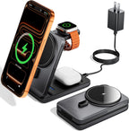 Estación de carga plegable 3 en 1 para Magsafe, cargador de teléfono de viaje y reloj para Apple, base de carga inalámbrica PD20W para múltiples dispositivos iPhone 17 16 15 14 13 12 Series/Apple