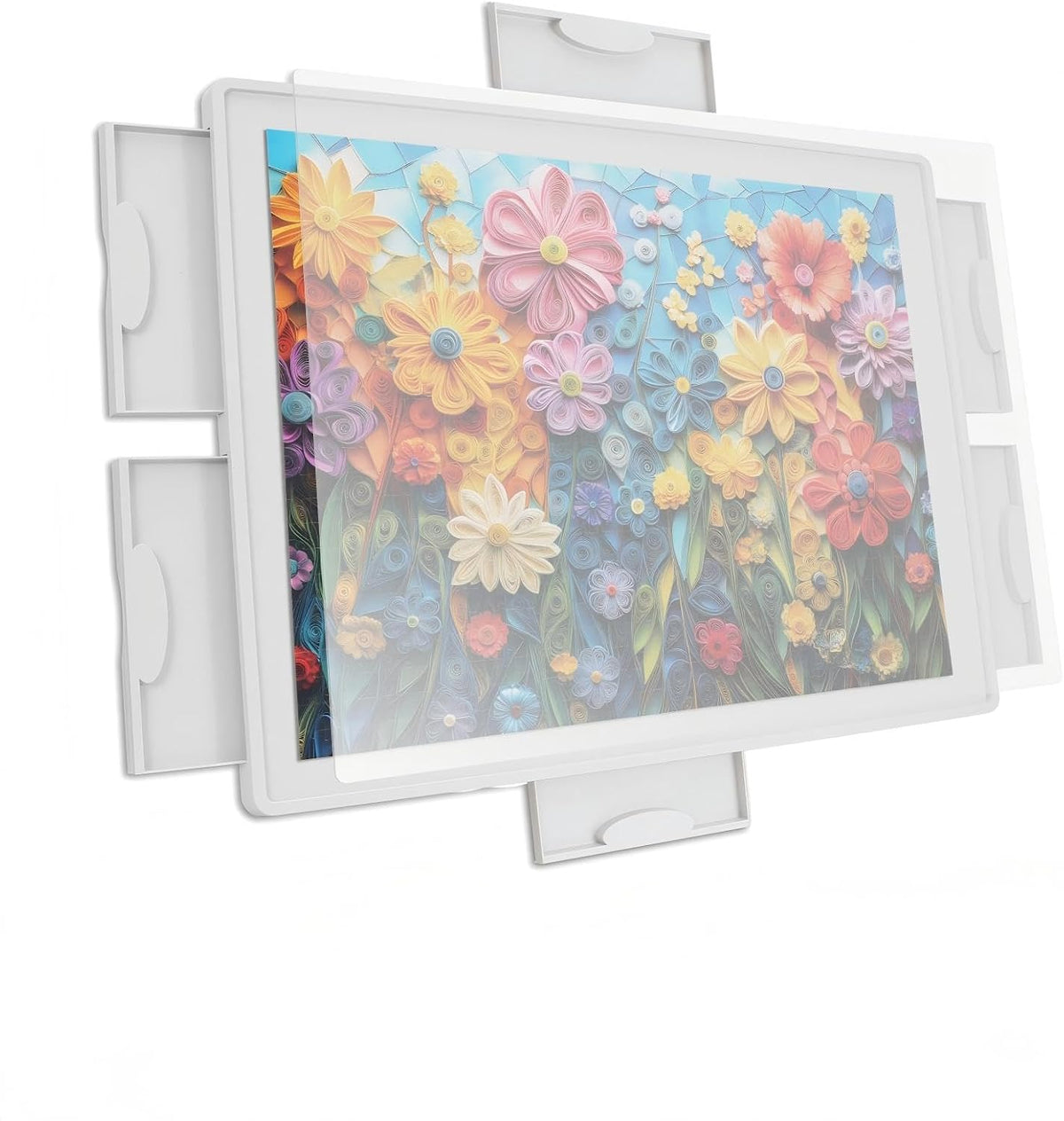 ALL4JIG - Tablero de rompecabezas de plástico giratorio ligero de 1500 piezas con 6 cajones y cubierta, diseño Lazy Susan de 360°, mesa giratoria portátil de 25.98 x 34.25 pulgadas para adultos