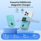 Cargador portátil magnético para iPhone y Apple Watch, 12000 mAh, 2...