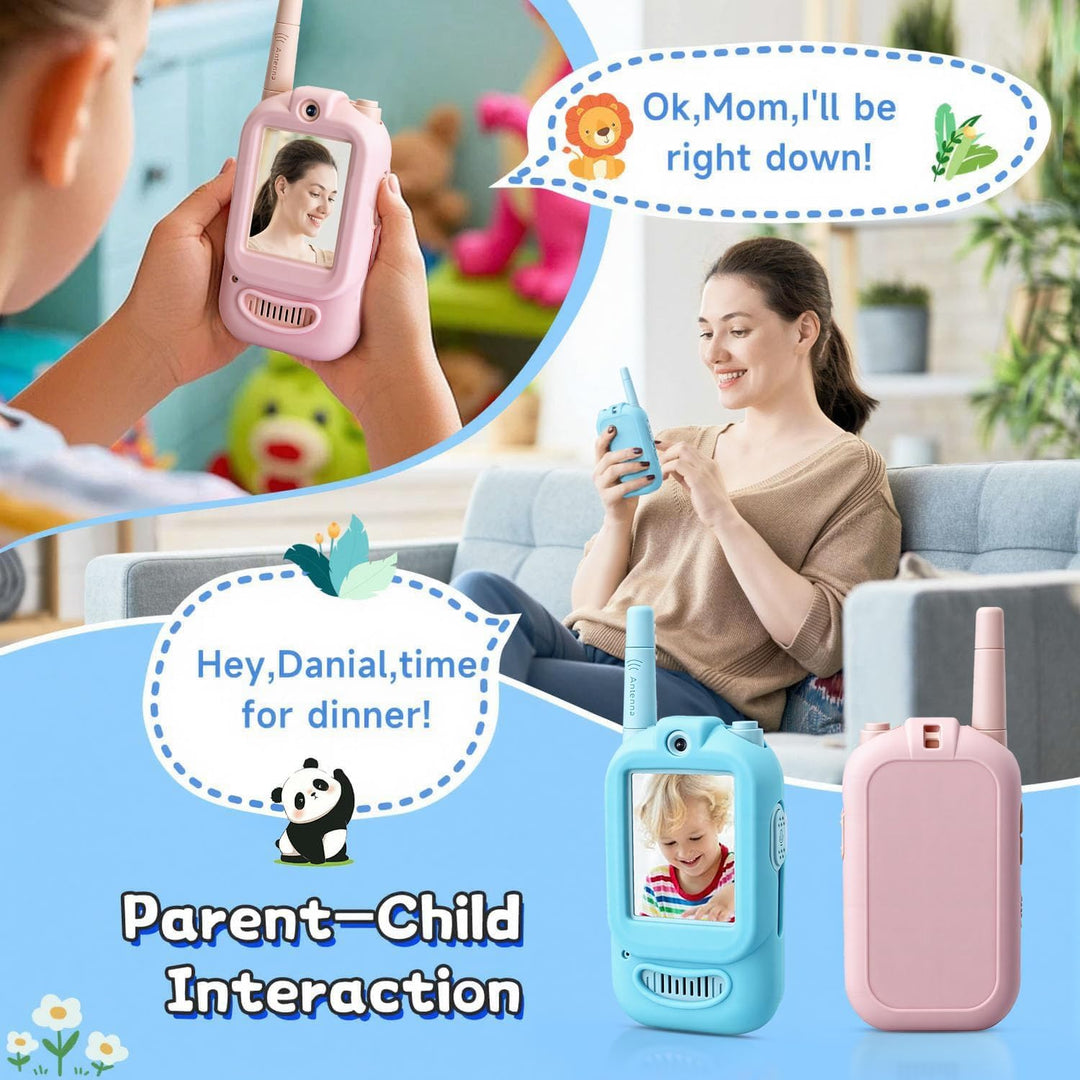 Walkie Talkies de video para niños, paquete de 2 intercomunicadores...
