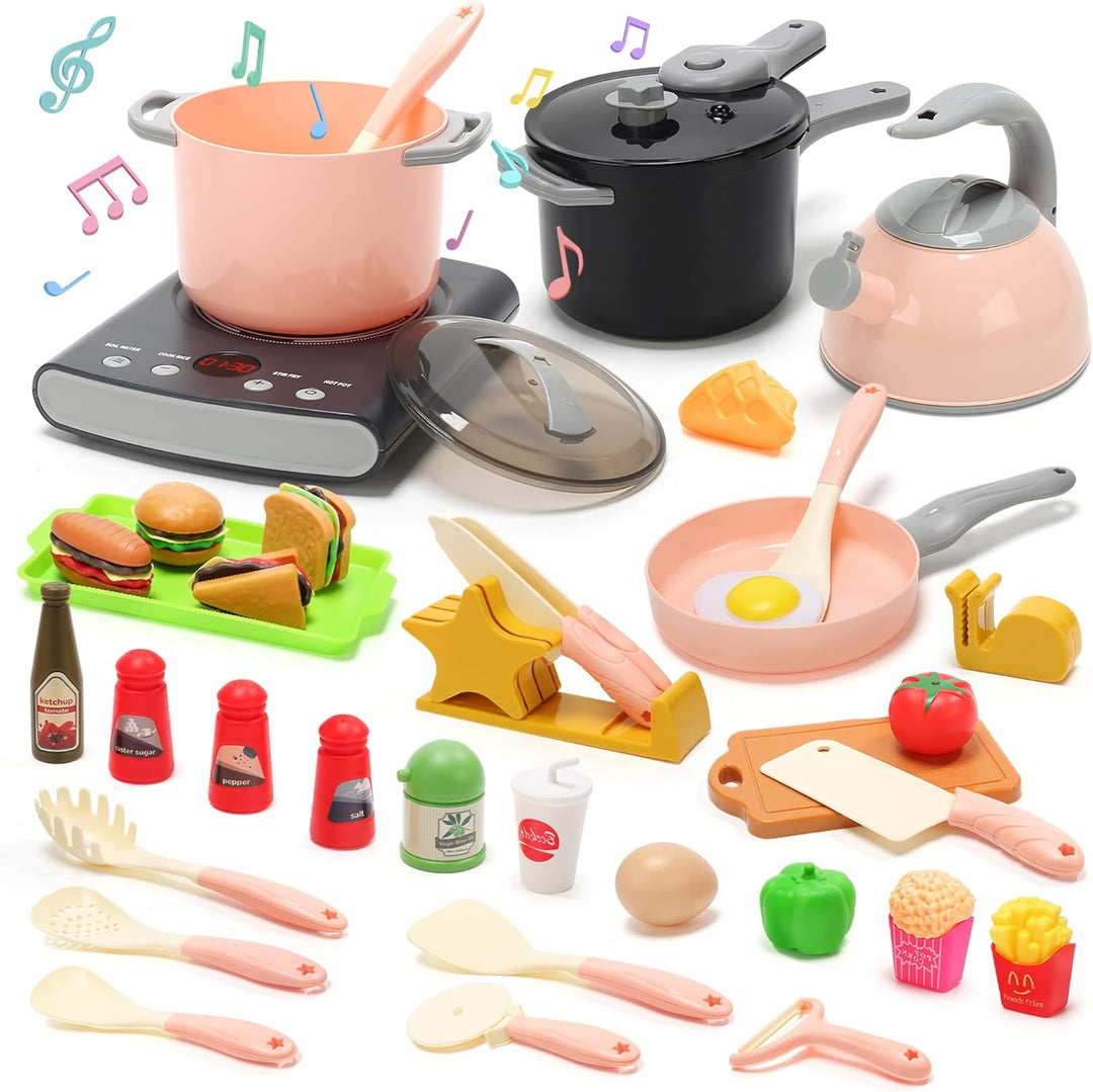 CUTE STONE Juego de accesorios de cocina, juego de juguetes de coci...