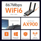 AX900 WiFi 6 Adaptador USB para PC de escritorio, doble banda (5 GHz