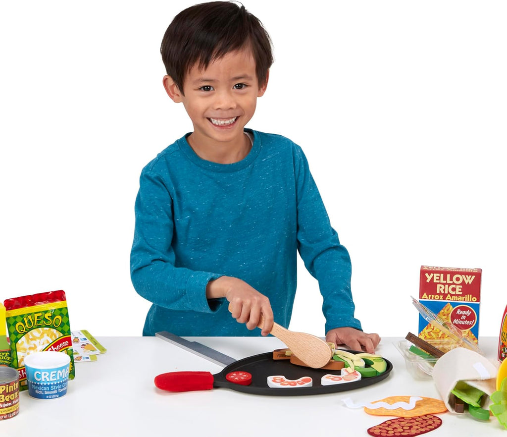 Melissa & Doug Fill & Fold - Juego de tacos y tortillas
