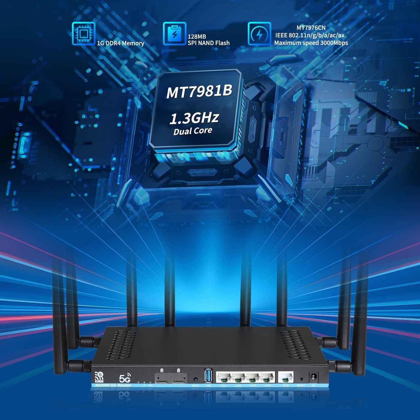Zbtlink AX3000 5G WiFi 6 Router desbloqueado con Dual SIM + eSIM, S...