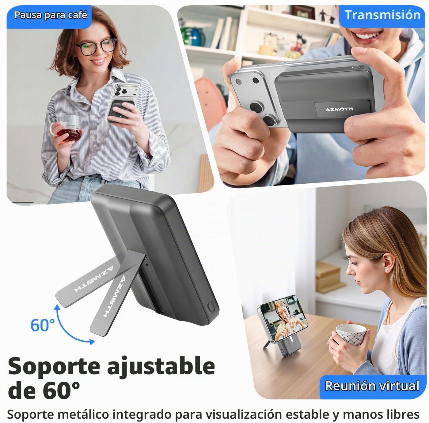 Azmuth Cargador de batería magnético, 10000 mAh para MagSafe, carga...