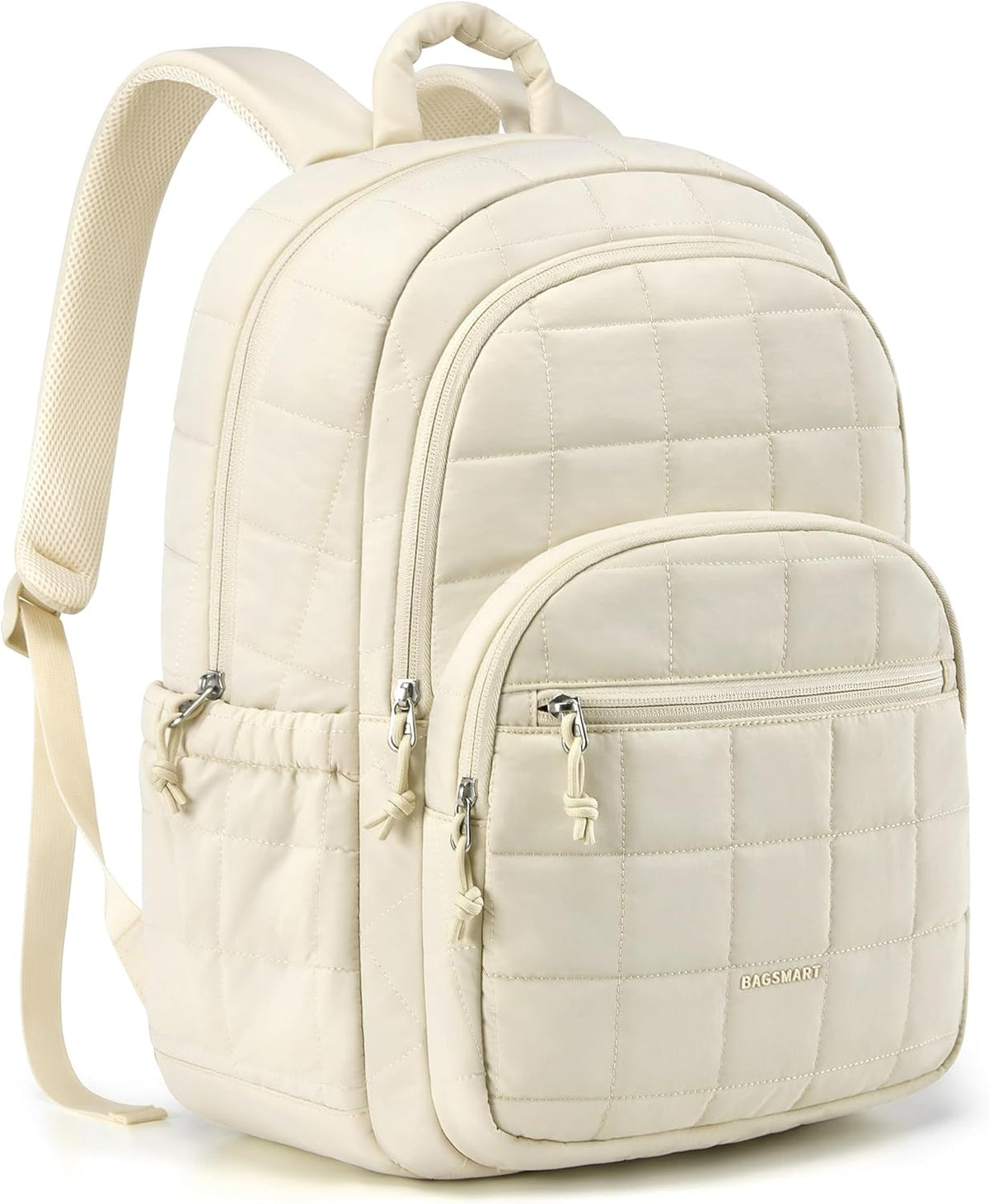 BAGSMART - Mochila de viaje para mujer, mochila universitaria para laptop, Mediana, Vainilla